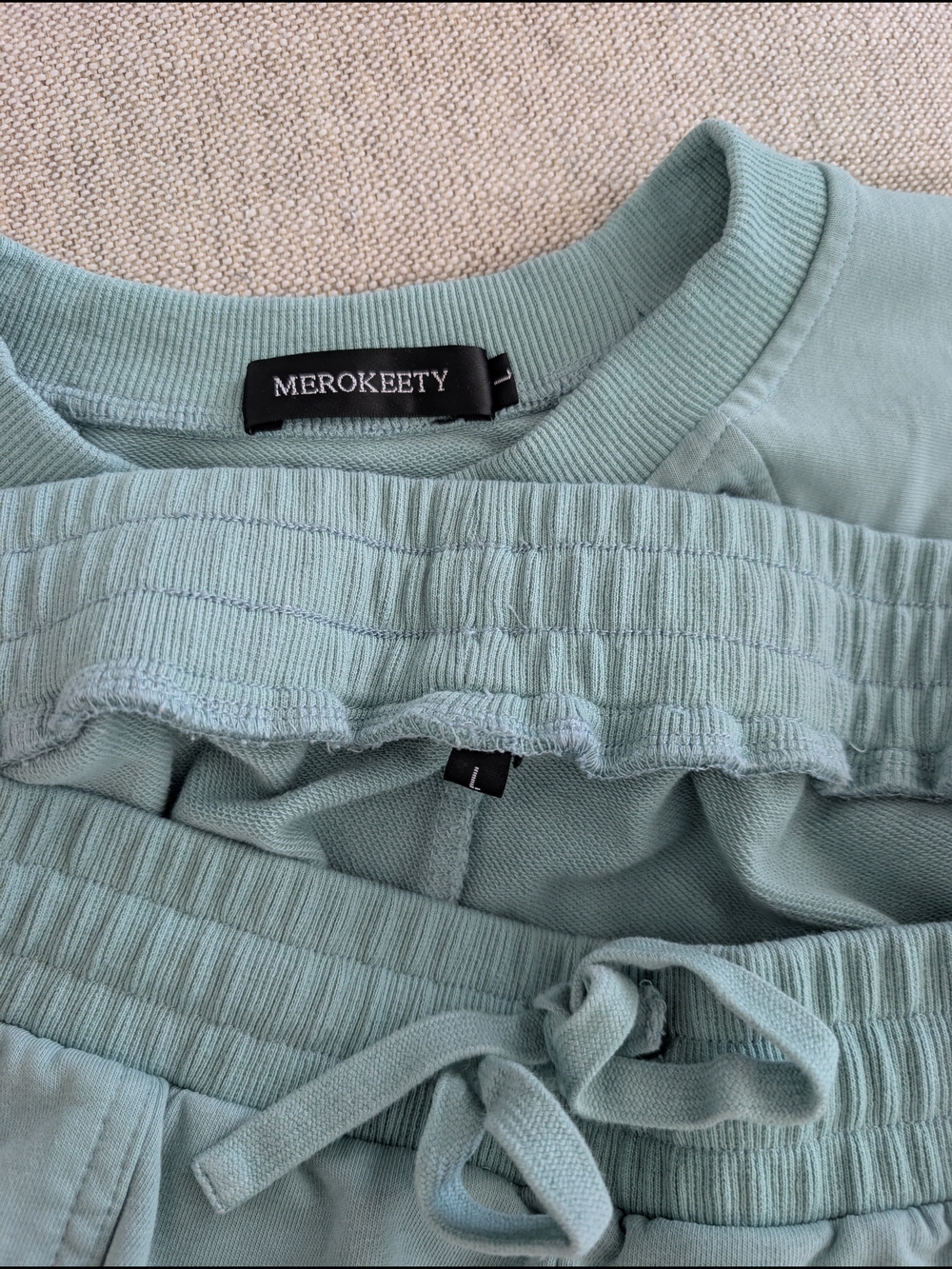 Merokeety 2 Piece Oversized Lounge Set Light Green | Size L - Picture 8 of 15